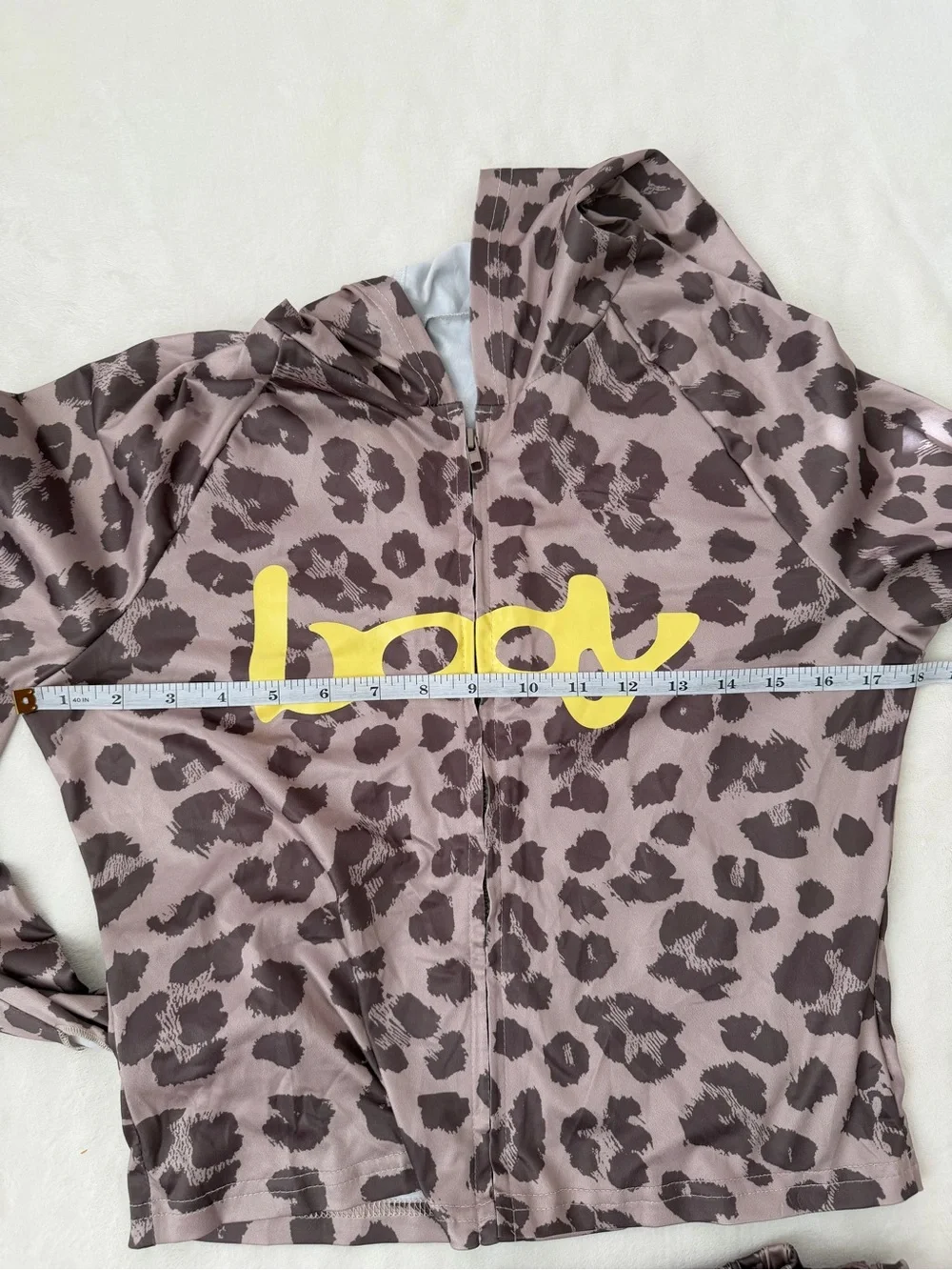 Body by Raven Leopard Print Activewear Set Medium Zip Hoodie Flare